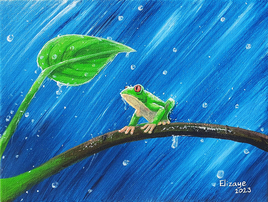 Froggie Under Rain